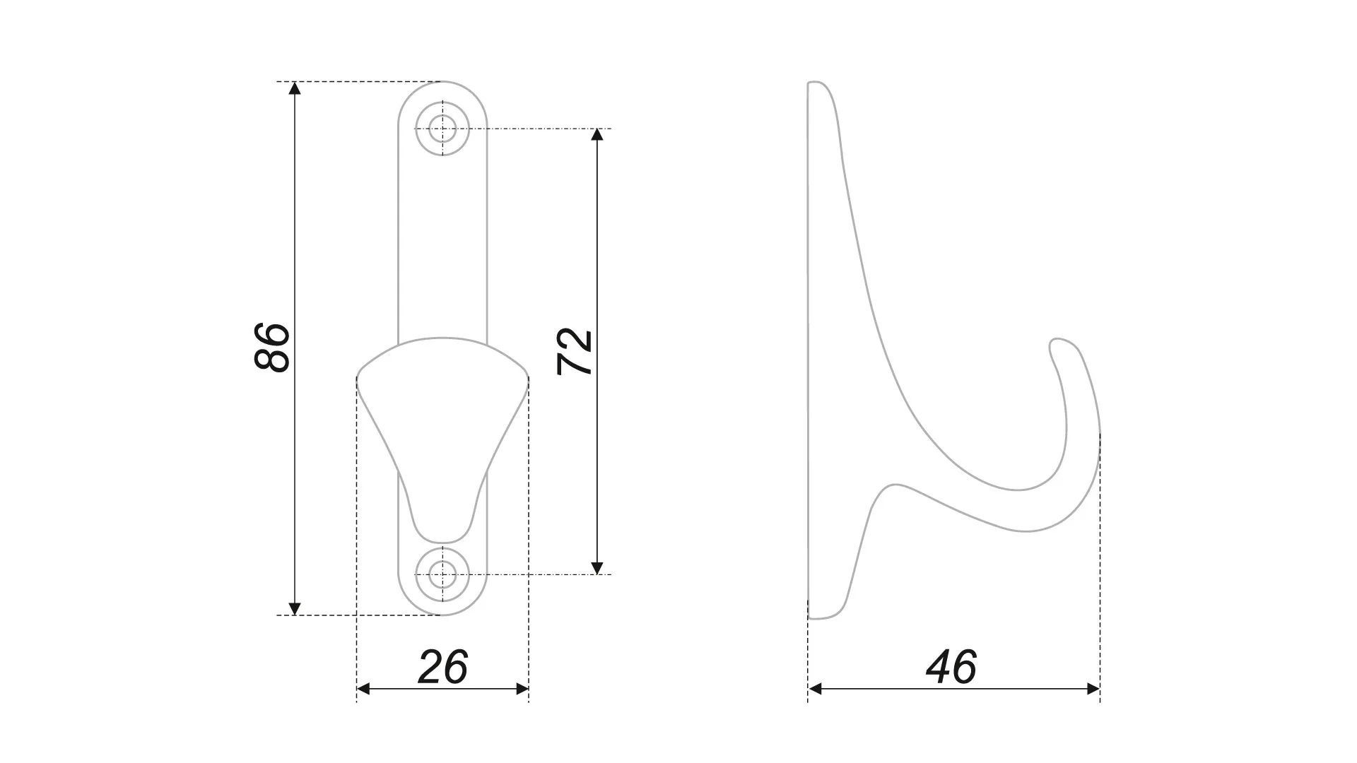 Мебельный крючок LUIS K102AB.2