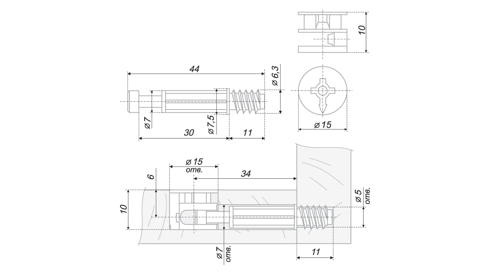 Стяжка B-fix ST01/48/6/Zn/01