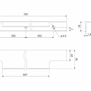 Мебельная ручка RAY RT109CP.1/000/800