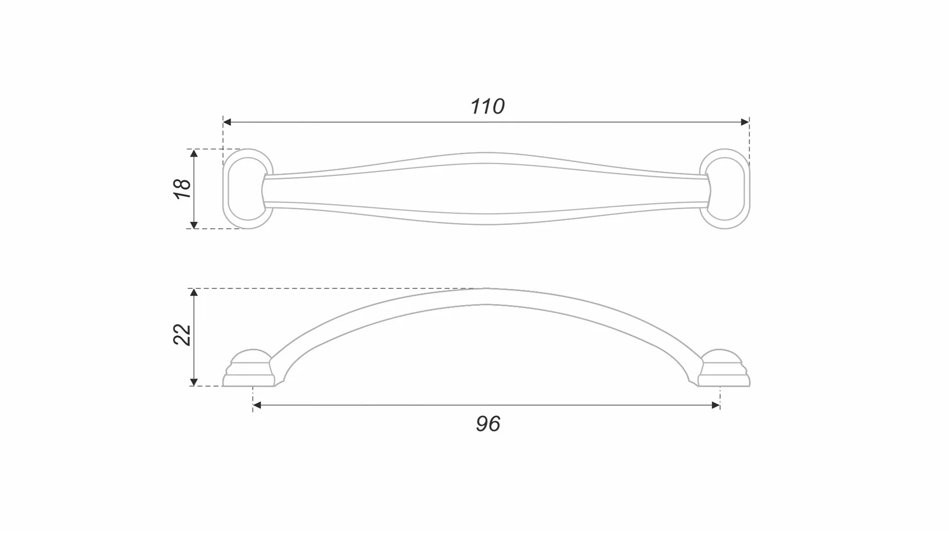 Мебельная ручка RS098AB.3/96
