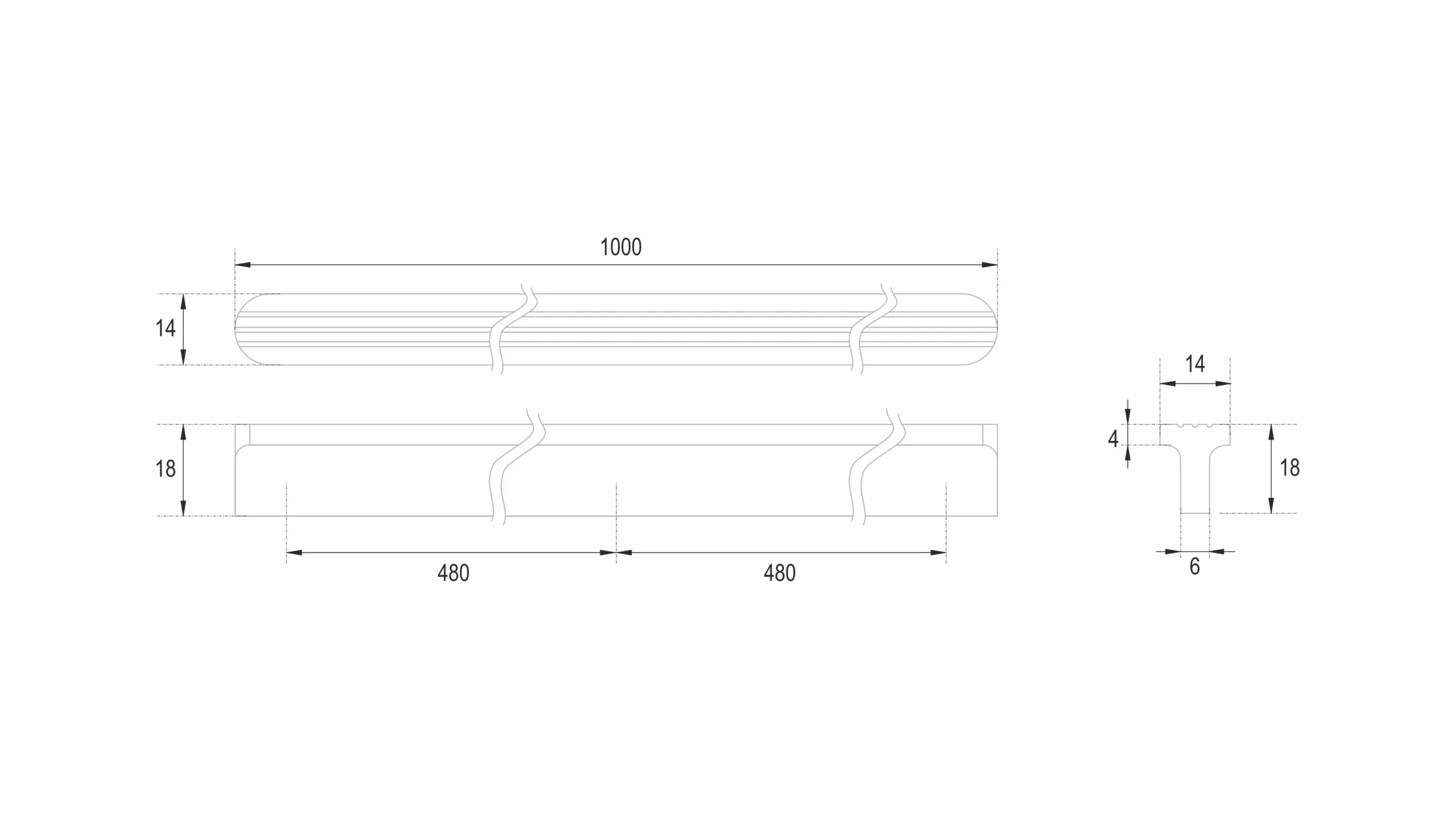 Мебельная ручка SHELL RS064BL.4/960