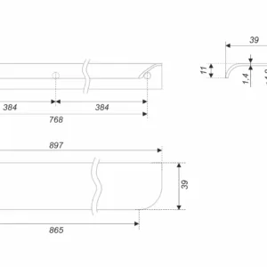 Мебельная ручка MONTE 2.0 RT810BL.1/768/900