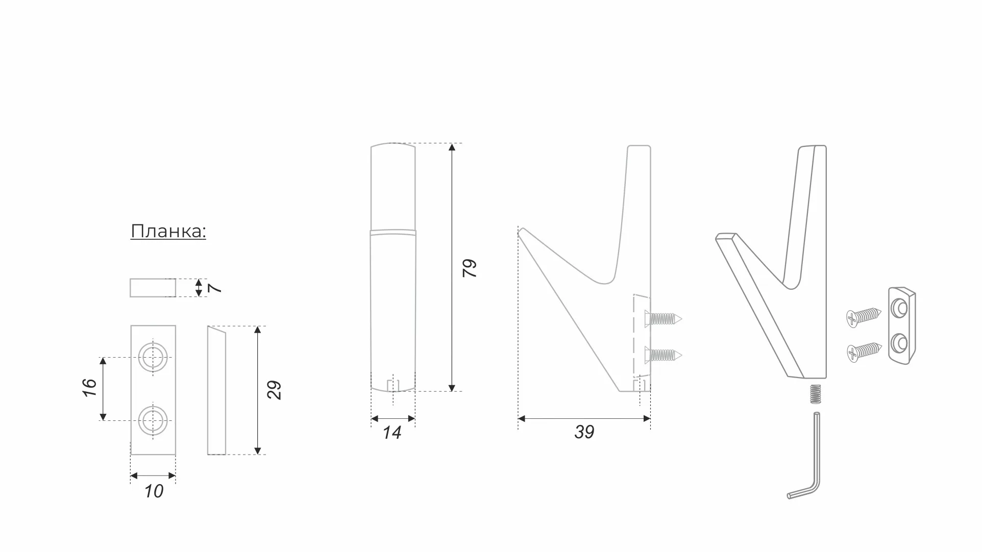 Мебельный крючок SINUS K106CP.13