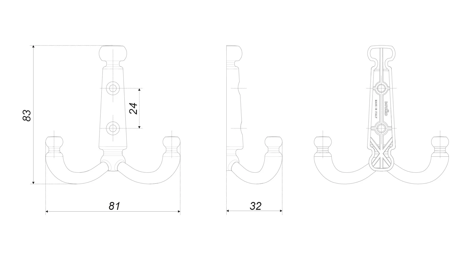 Мебельный крючок DOLCE K250AC.6