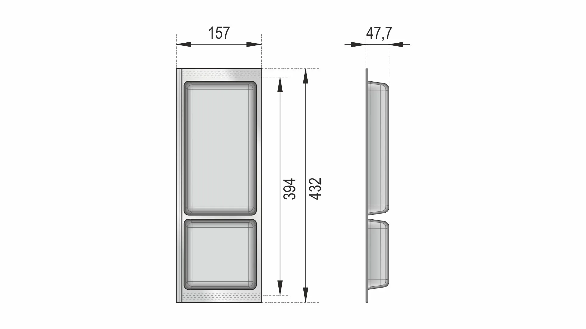 Дополнительный широкий блок BLӦKI PC13/W/157x430
