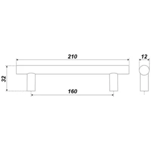 Мебельная ручка RR002BL.5/160