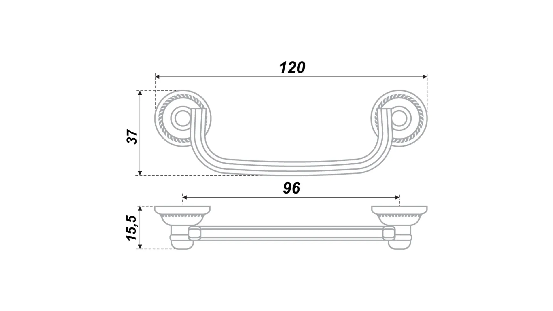 Мебельная ручка RS097AB.3/96