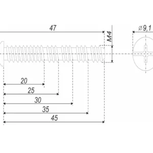 Сегментный винт MT02/08/M4*45Zn/0