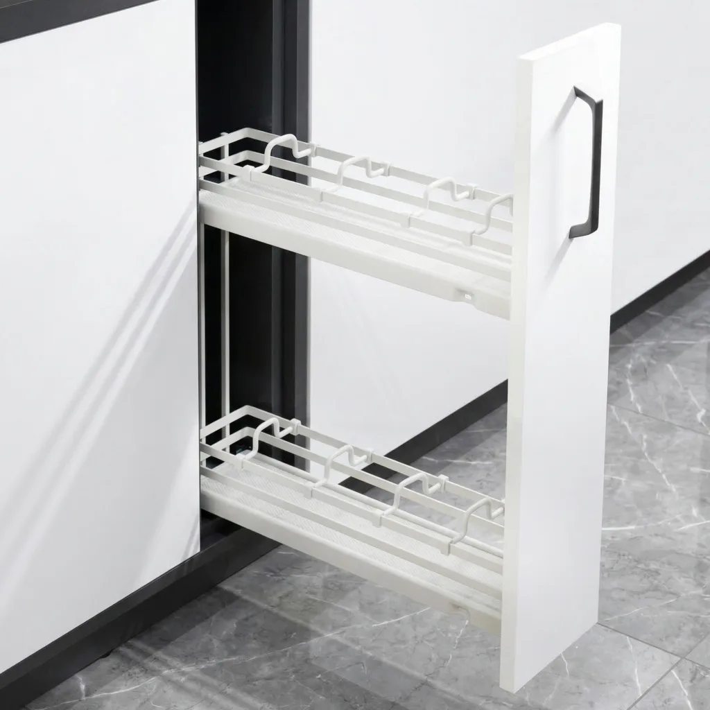 Выдвижная корзина-карго 200 FOCUS крепл.боковое/левое, белый PRIME by AKS