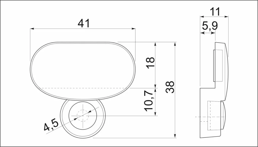 Крепление зеркала мет. АJ62 хром (1 компл. = 4 шт.) AKS