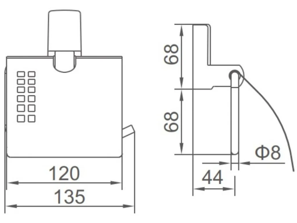 Бумагодержатель, сталь, хром Ledeme L30303