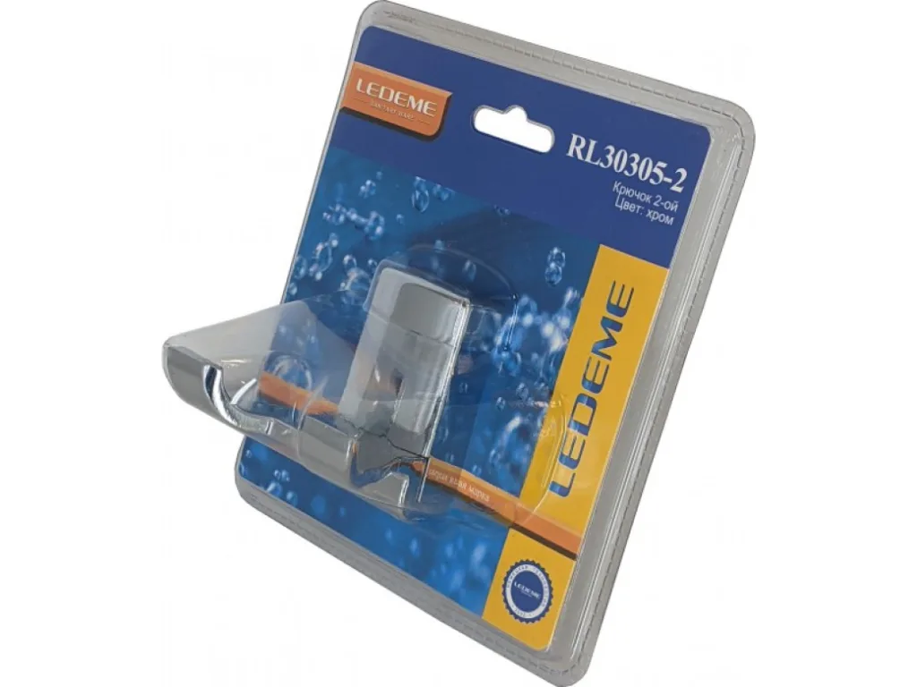 Крючок в ванную, сталь, хром Ledeme L30305-2