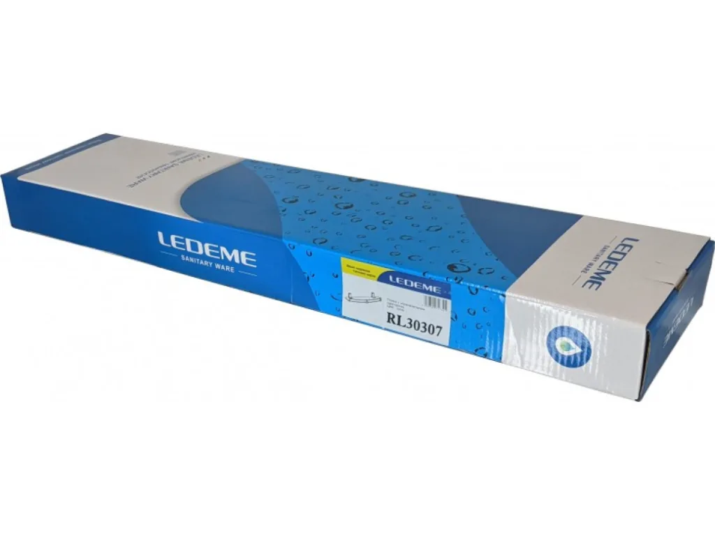 Полка в ванную комнату, сталь/стекло, хром Ledeme L30307