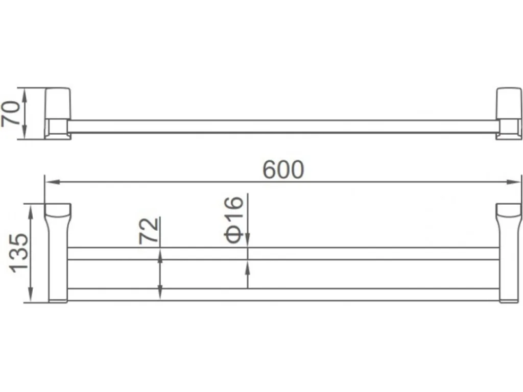 Держатель для полотенец, сталь, хром Ledeme L30309