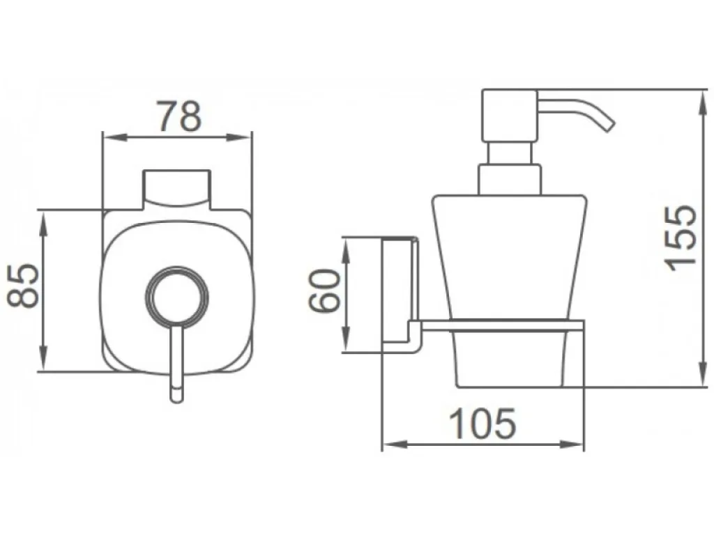 Дозатор жидкого мыла, сталь/стекло, хром Ledeme L30327