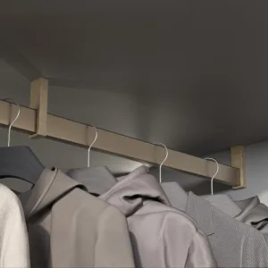 Штанга гардеробная прямоуг. FAME L-3000 с демпфером, латунь браш AKS