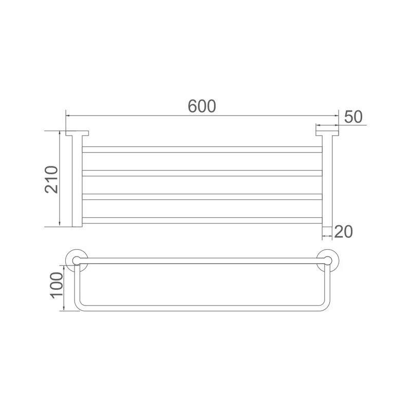Полотенцедержатель-полка, нержавеющая сталь SUS 304, графит L71724U Ledeme