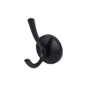 Крючок меб. двухрожковый мет. HORN черный AKS