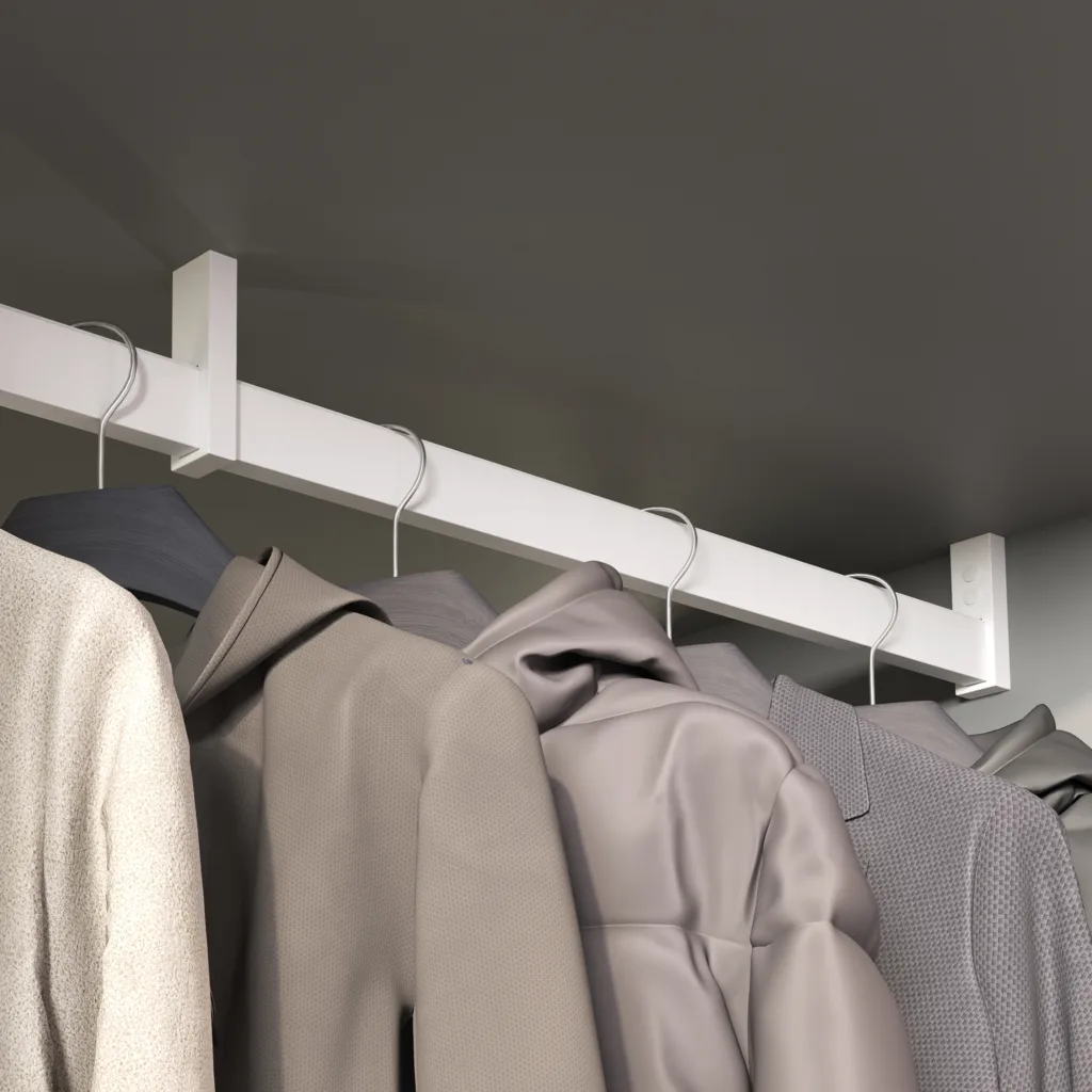 Держатель штанги гардеробной прямоуг. FAME/1 концевой, белый AKS