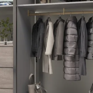 Штанга гардеробная прямоуг. FAME L-3000 с демпфером, латунь браш AKS