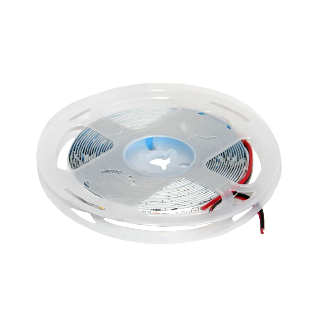 Лента светодиодная - 9,6W/m, 12V, 8мм, 2835, 120 д/м, IP20, теплый белый (3000K), CRI>70, 800 Lm, 5м, CZ