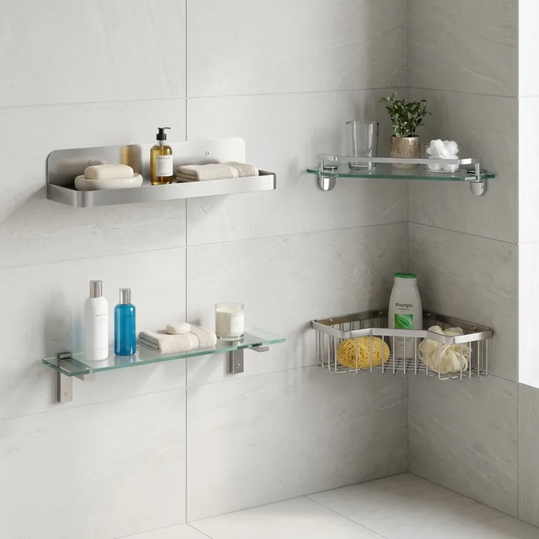 Полка для ванной без сверления или с креплением: что выбрать