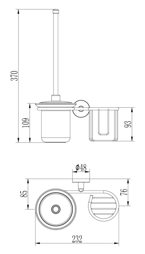 Туалетный ершик + держатель дезодоранта, сталь + стекло, хром Ledeme L1710-1