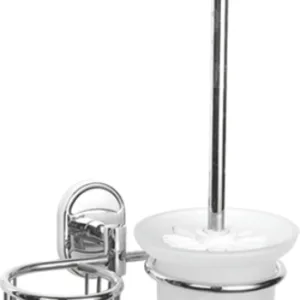 Туалетный ершик + держатель дезодоранта, сталь + стекло, хром Ledeme L1910-1