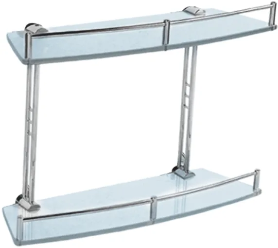 Полка в ванную, сталь + стекло, хром Ledeme L1920-2