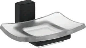 Мыльница, сталь + стекло, черный Ledeme L30302B