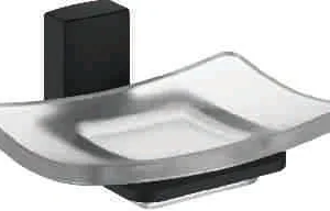 Мыльница, сталь + стекло, черный Ledeme L30302B