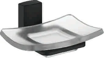 Мыльница, сталь + стекло, черный Ledeme L30302B