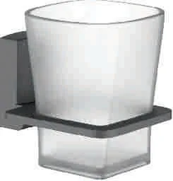 Стакан для зубной щетки, сталь + стекло, графит Ledeme L30306U