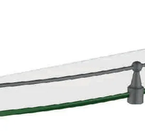 Полка в ванную, сталь + стекло, графит Ledeme L30307U