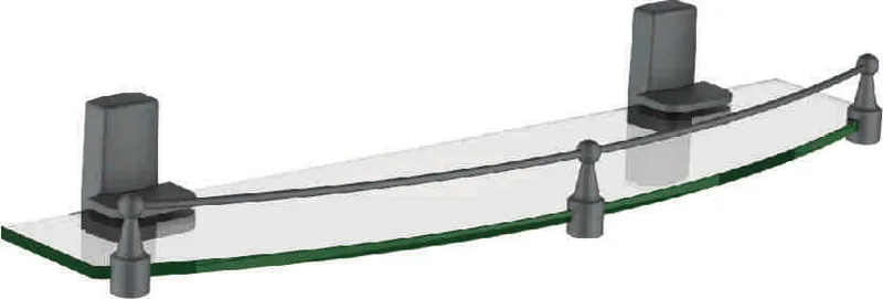 Полка в ванную, сталь + стекло, графит Ledeme L30307U