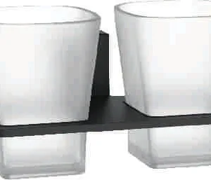 Стакан для зубной щетки, сталь + стекло, черный Ledeme L30308B