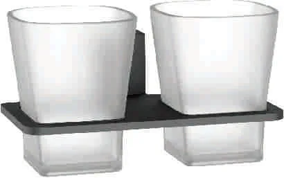 Стакан для зубной щетки, сталь + стекло, графит Ledeme L30308U