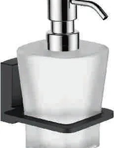 Дозатор жидкого мыла, сталь + стекло, черный Ledeme L30327B