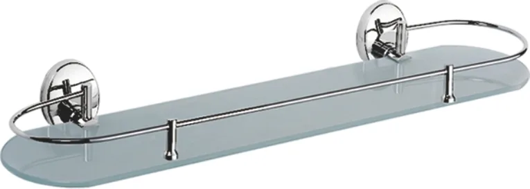 Полка в ванную, сталь + стекло, хром Ledeme L3307-1