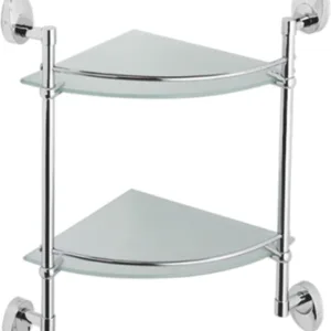 Полка в ванную угловая, сталь + стекло, хром Ledeme L3307-2