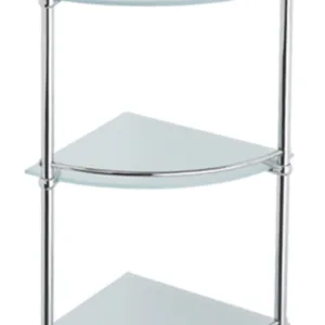 Полка в ванную угловая, сталь + стекло, хром Ledeme L3307-3