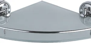 Полка в ванную угловая, сталь + стекло, хром Ledeme L3521-1