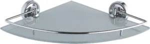 Полка в ванную угловая, сталь + стекло, хром Ledeme L3521-1