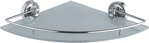 Полка в ванную угловая, сталь + стекло, хром Ledeme L3521-1