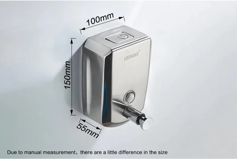 Дозатор жидкого мыла (антивандальный), нержавеющая сталь, сатин Ledeme L404