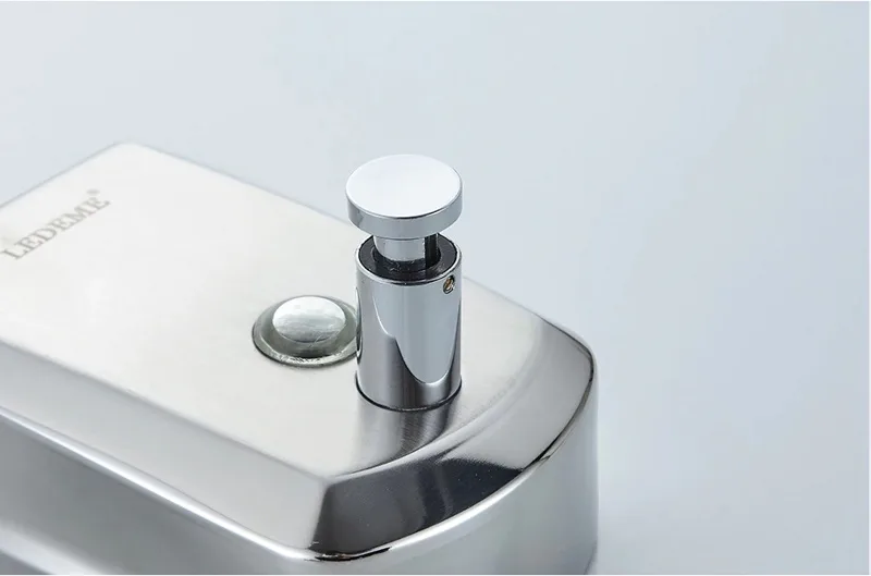 Дозатор жидкого мыла (антивандальный), нержавеющая сталь, сатин Ledeme L404