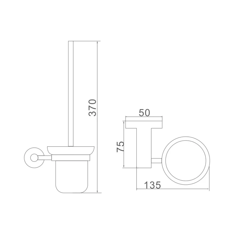 Туалетный ершик, нержавеющая сталь SUS 304 + стекло, графит Ledeme L71710U
