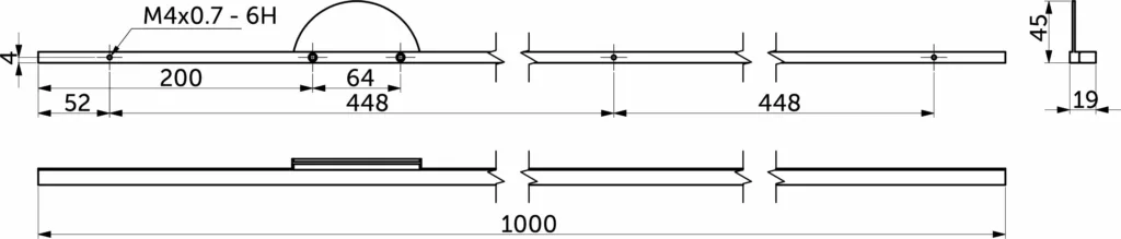 Ручка меб. скоба алюм. FORTUNA 896/1000 брашированное золото, AKS
