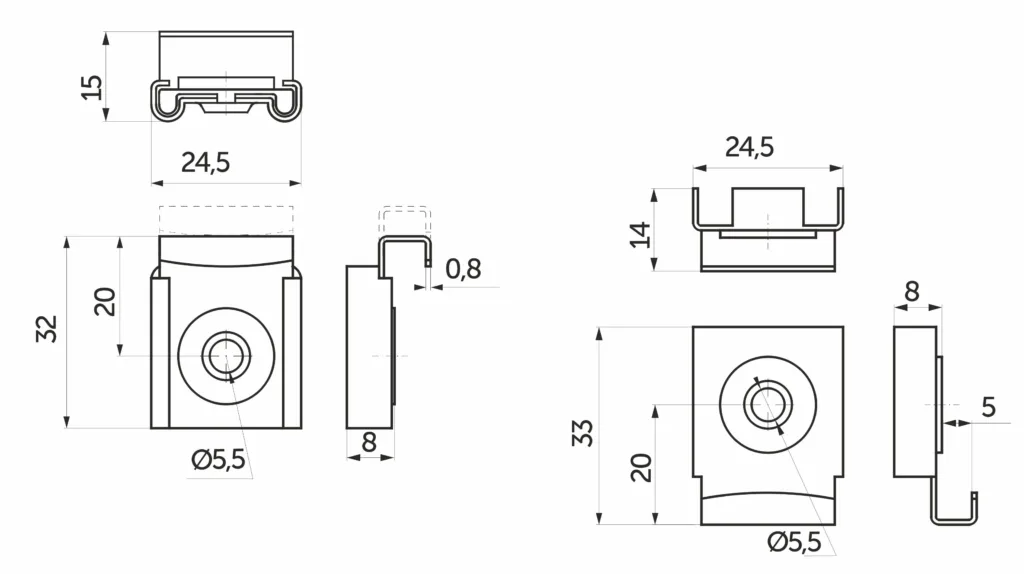 Крепление зеркала мет. (1 компл. = 2 фиксатора + 2 крепления) AKS