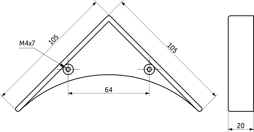 Ручка меб. скоба мет. ANGEL 64, брашированное золото, AKS